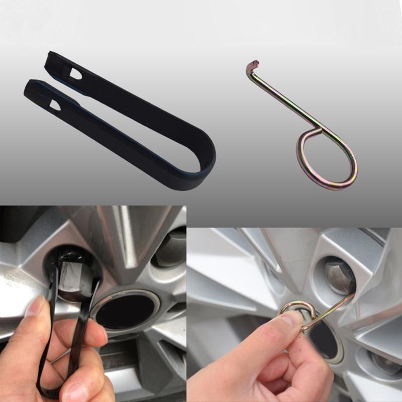 Wheel Bolt Nut Caps Covers Puller Tool Center Cover Cap Removal Hook Clips Tools for Most Model Cars