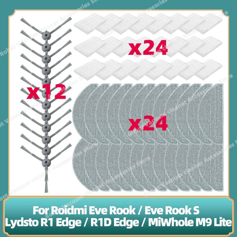 Compatible For Lydsto R1 Edge / R1D Edge / Roidmi Eve Rook / Eve Rook S / MiWhole M9 Lite Parts Side Brush Hepa Filter Mop Cloth
