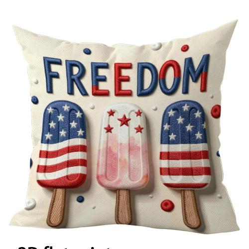 1/4Pcs America-Themed 4Th Of July Happy Freedom Land Of The Free Pillows Sofa Bed Cushion Cover Home Decoration 2D Flat Printing