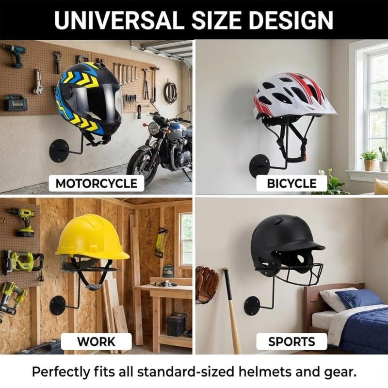 Industrial Styles Iron Wall Hangers For Helmets Caps And Sports Equipment Organization
