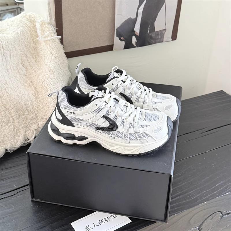 Mesh Breathable Leather Dad Shoes Women's Early Autumn New Versatile Casual Sports Shoes Running Shoes Women