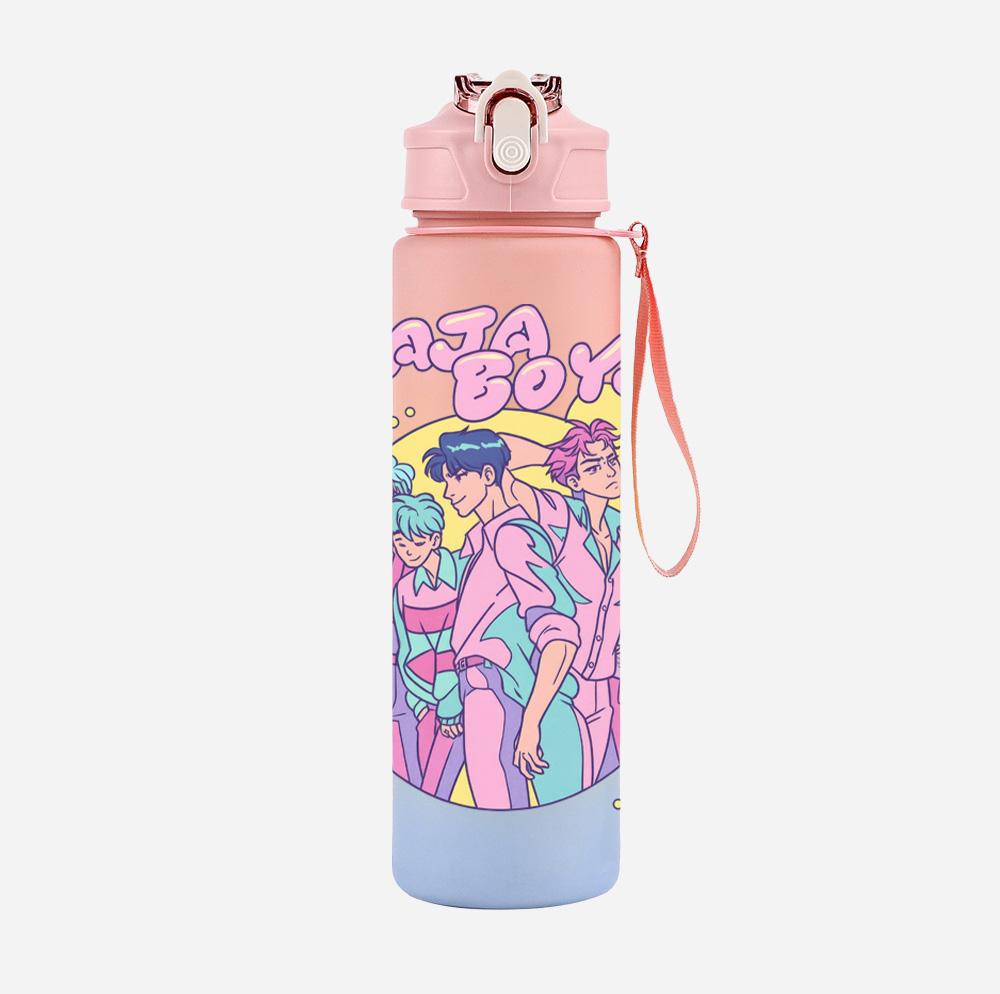 750Ml Water Bottler Cartoon K-Pop Demon Hunters Printed Character Water Cup Large Capacity Outdoor Portable Rope Drinking Bottle for Boy Girl Gift