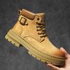 New Suede Leather Men's High Top Shoes Outdoor Fashion Ankle Boots Hiking Shoes Men Casual Shoes Retro Motorcycle Boots Sneakers