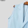INCERUN Herren Einreihig mit Kerb-Revers Ein Langarm Patchwork Ausgeschnitten Lässig Dünn Kurz Geschnittene Blazer Tops