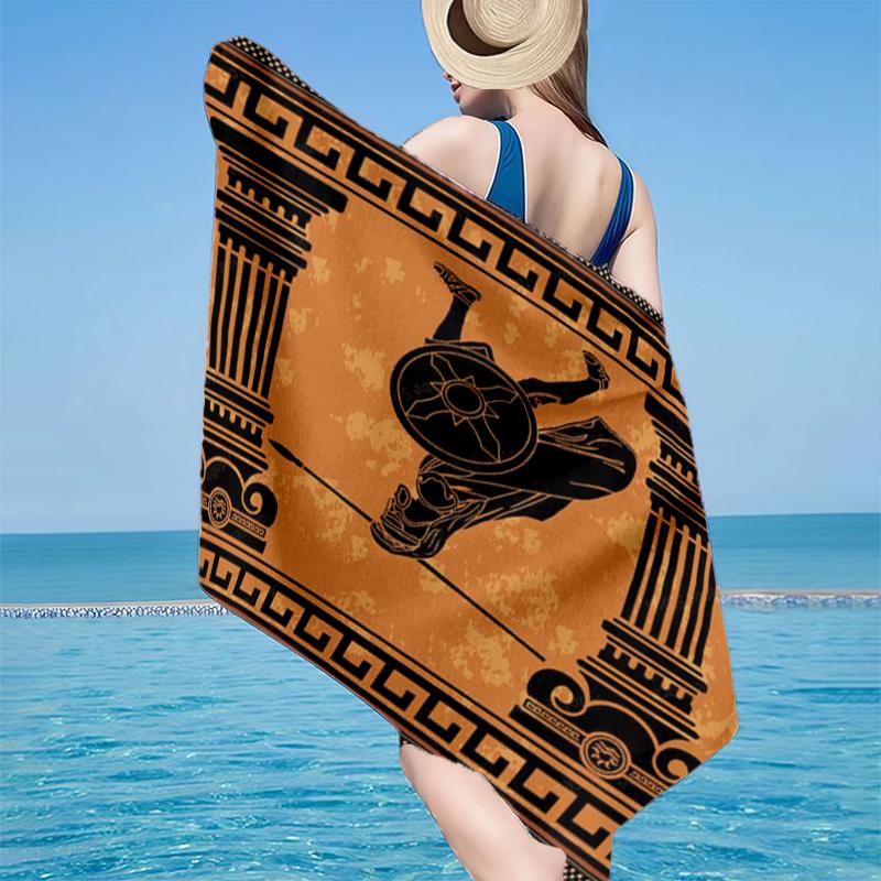 Greek Mythological Scene Beach Towel, Super Soft Microfiber, Gift for Her/Him, Birthday, for Pool, Beach, Travel, Home Decor Fan Gifts
