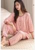 Women's Cotton Pajama Set - Seven Quarter Sleeve Casual Forest Style