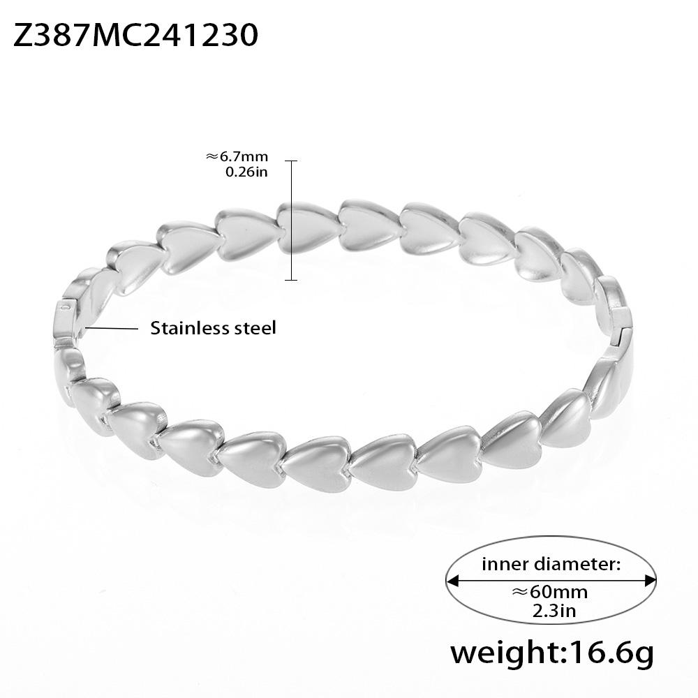 Women's Heart Cuff Bracelet Bangles In Stainless Steel 18k Gold Plated Waterproof No Tarnish Openable Bracelets Bangle For Women