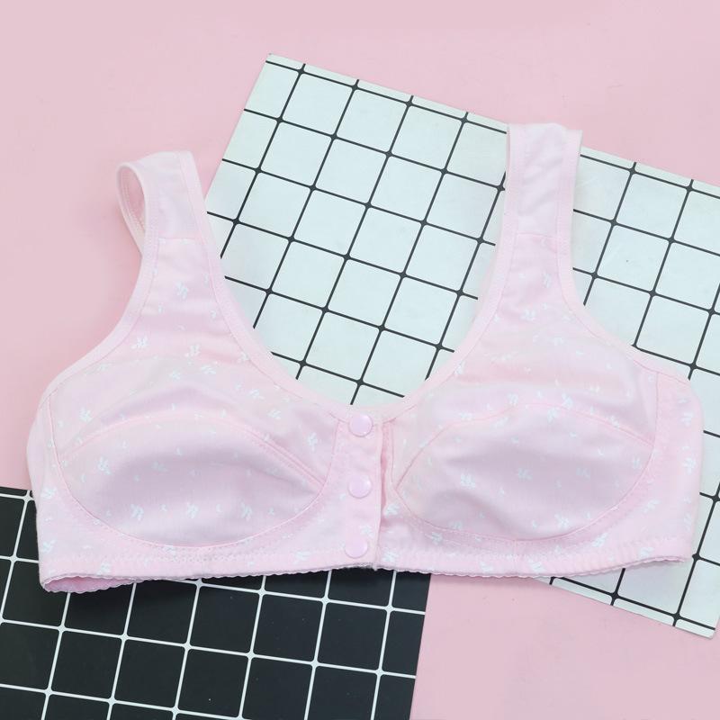 Direct batch front buckle thin women's underwear without steel ring comfortable thin cotton large size bra and women's vest 2025