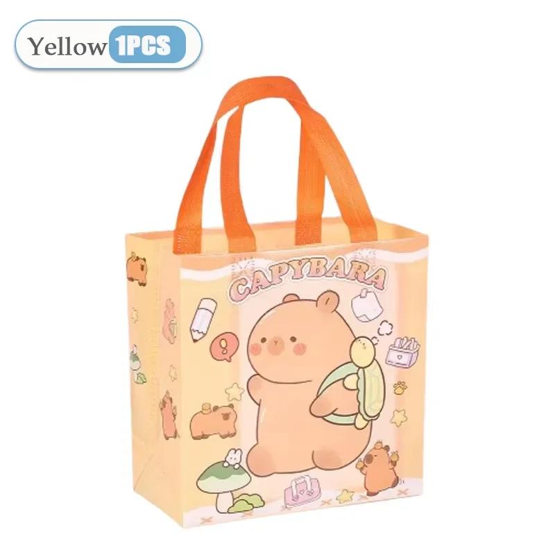 1-48PC Reusable Capybara Cartoon Tote Bag Foldable Gift Bag for Birthday Party Graduation Event Accessories Ideal Christmas Gift