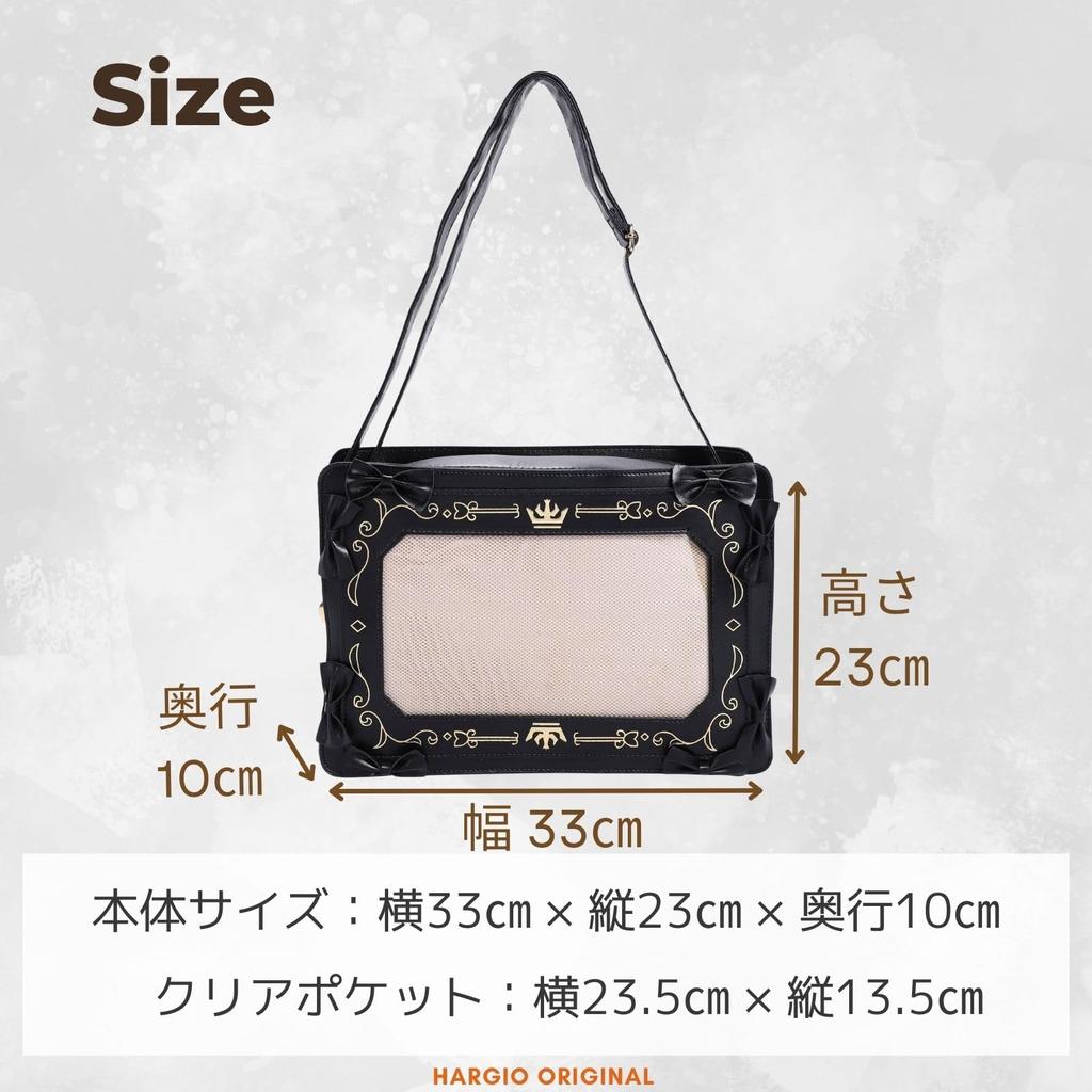 Harujio Ita Shoulder Oshikatsu Ita Shoulder Bag with Popular Bag, Bag, Gothic, Adult, Bag, Bag, Bag, Handbag, Black/White, Leather-Look Ribbon,