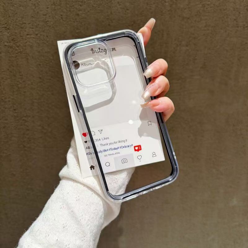 Acrylic 3-in-1 case for Apple iPhone 16, 17, 15 Pro, solid color, 14 Pro, and minimalist design. iPhone 11