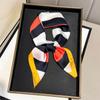 Spring New Geometric Contrasting Color, Paper Pattern Imitation Silk, Medium Square Scarf, Women's Versatile Silk Scarf, High-end Commuting Scarf