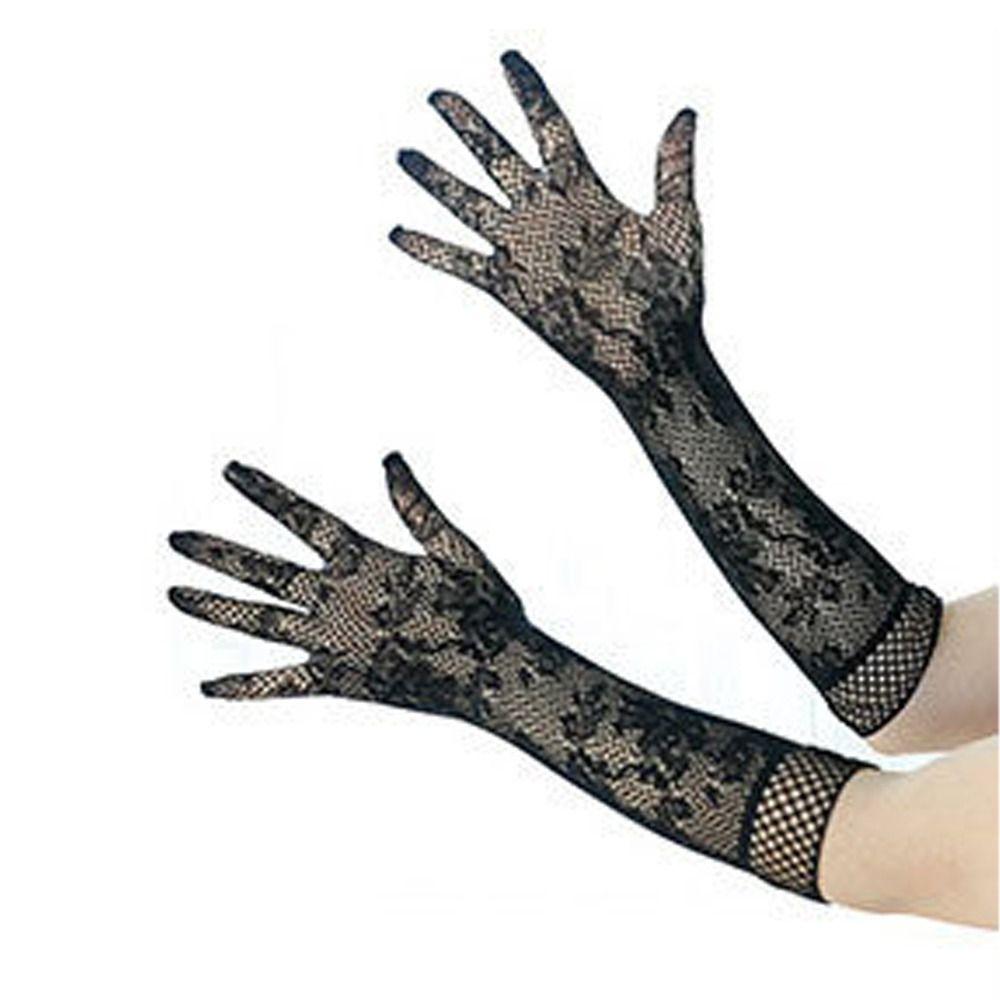 Sun Protection Lace Flower Gloves Thin Mesh Hollow Gloves Fashion Summer Mittens  Riding