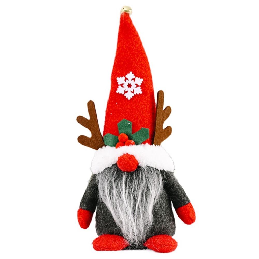 Cloth Christmas Plush Doll Cartoon Handmade Deer Antlers Dwarf Ornament Exquisite Creative Faceless Doll Photo Props