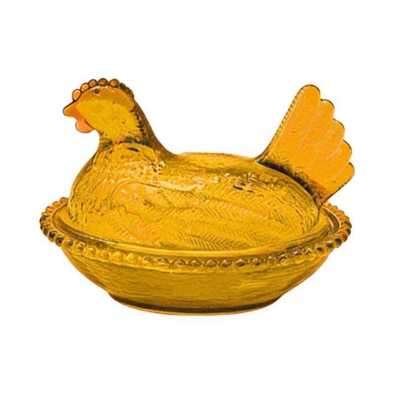 Plastic Hen on Nest Dish Candy Bowl Nesting Hen Covered Trinket Box for Snacks Dessert Easter Farmhouses Desktop Decors