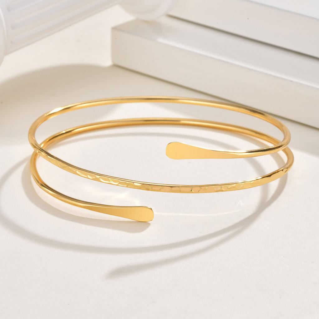 Upper Arm Cuff Bracelet for Women Minimalist Gold Plated Armband Statement Party Armlets Jewelry