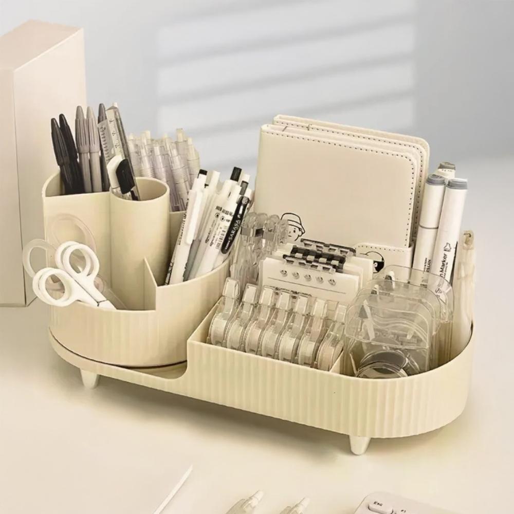 Organizer container rotating box for brushes cosmetics office elegant