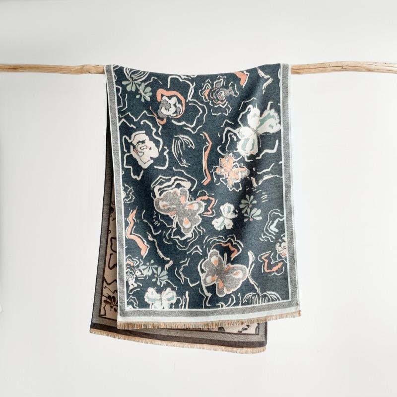 Scarf Women's Autumn and Winter Versatile Long Scarf Imitation Cashmere Large Size Shawl Women's Scarf