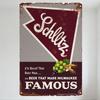 Vintage Schlitz Beer Metal Tin Sign The Beer That Made Milwaukee Famous Rustic Distressed Retro Wall Plaque for Man Cave Bar Hom