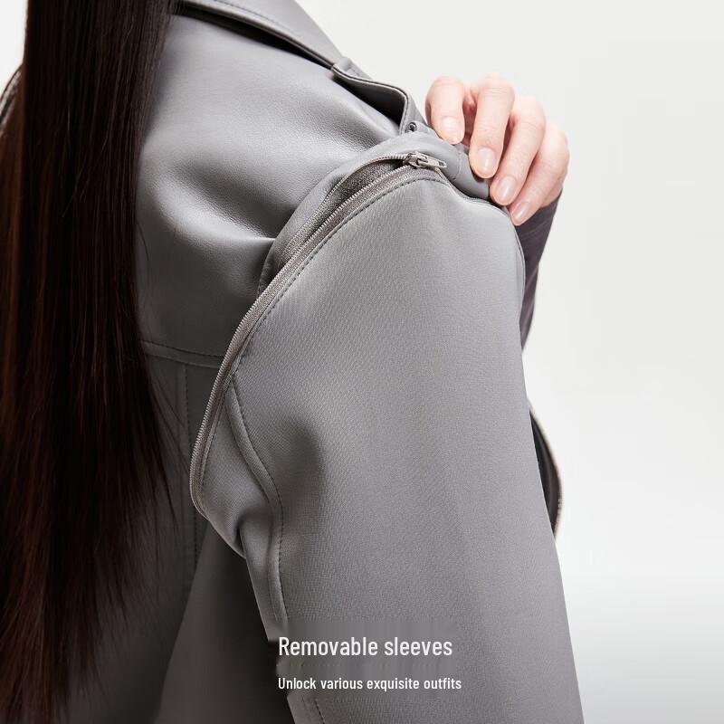 VEROMODA Women's Removable Sleeve Faux Pocket Jacket