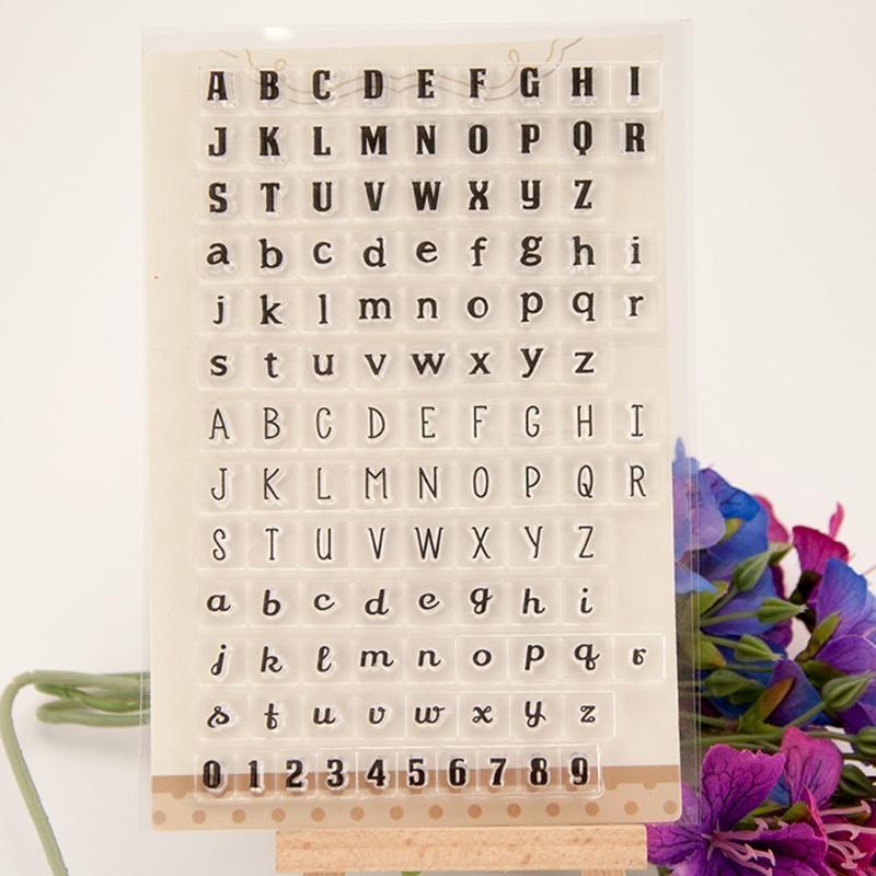 

Silicone ClearStamps Word Letter Background Seal Stamps for Diary Card Photo X3UC білий
