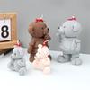Family Teddy Bear Silicone Mold Craft Scented Candle Soap Plaster Bowtie Bear Family 3D Bears Animal decora