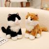 Cute simulated sitting kitten doll plush toy white cat cow cat doll girl rag doll