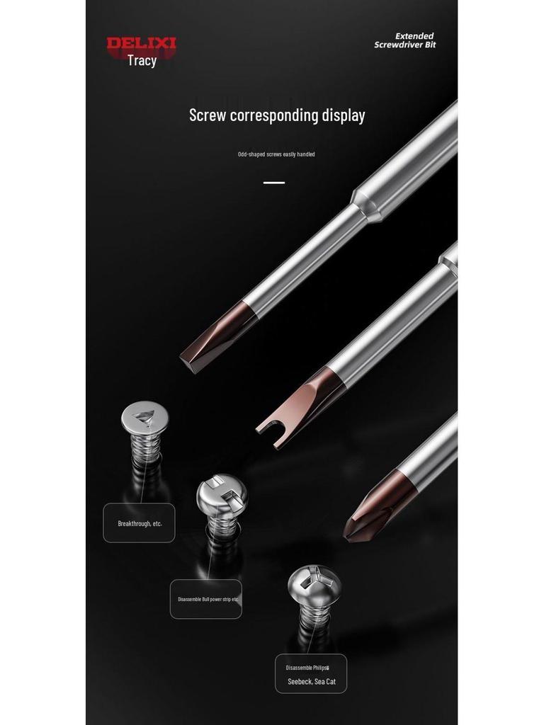 Delixi Multifunctional Screwdriver Set with Triangular and Torx Bits