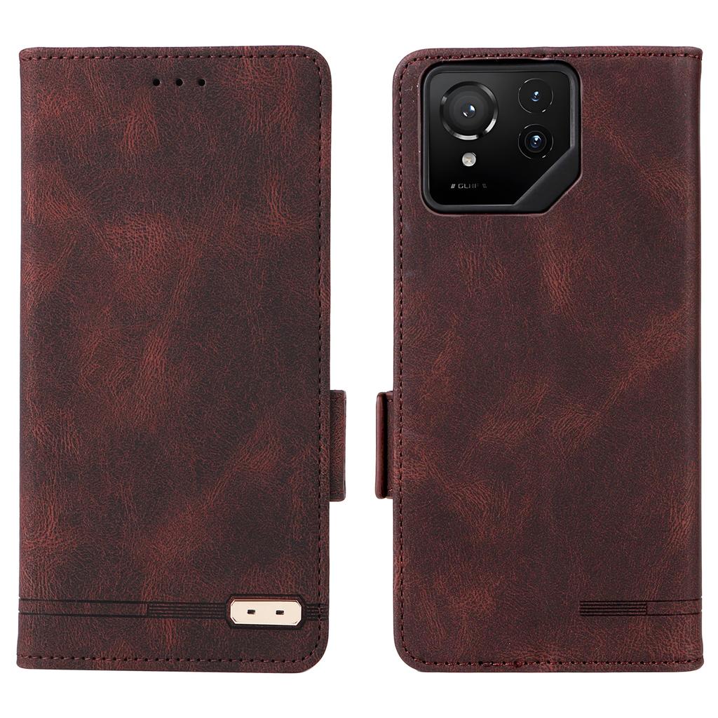 For Asus ROG Phone 9 5G Case Leather Wallet Flip Phone Cover with Hardware Decor