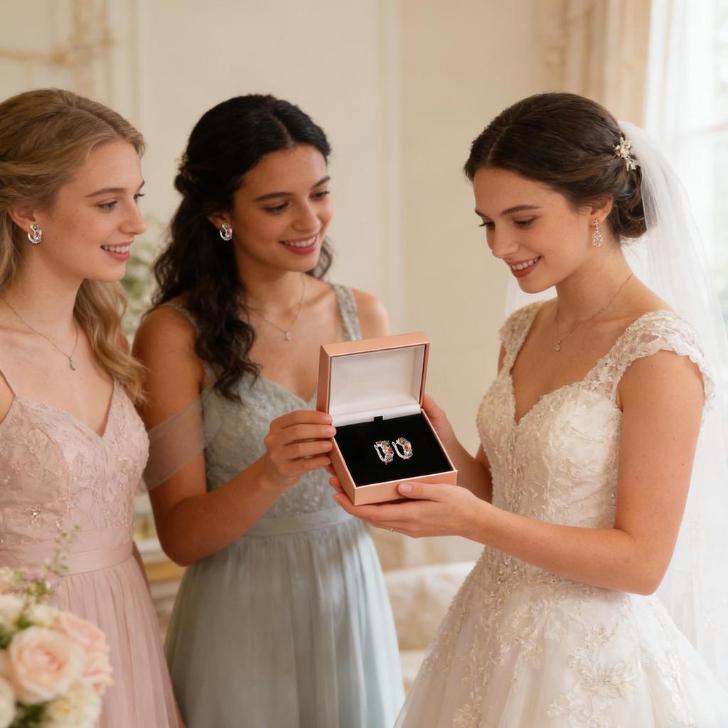 Mona Ohrschleifen Damen Creolen Trendiger Alltags Schmuck Roségold Farbe Helle Zirkonia Accessoires für Verlobung