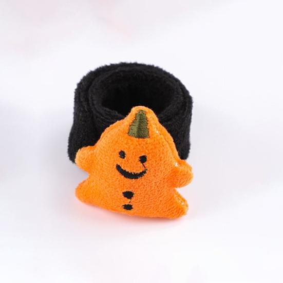 Yousheng Halloween Wristband Cartoon Ghost Decor Soft Plush Bracelet Circle Children Halloween Party Slap Bracelet Unisex Snap Ring