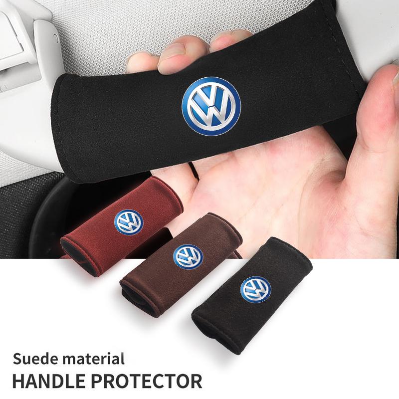Abcd1 2PCS Car Door Inner Handle Protective Cover Fur Protector Case Accessories For Volkswagen VW Passat Golf Tiguan Scirocco
