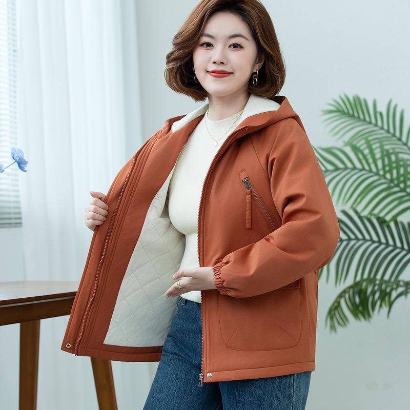 Women's Fleece-Lined Cotton Padded Short Trench Coat - Spring & Autumn Casual, Versatile, Loose Fit 2025.