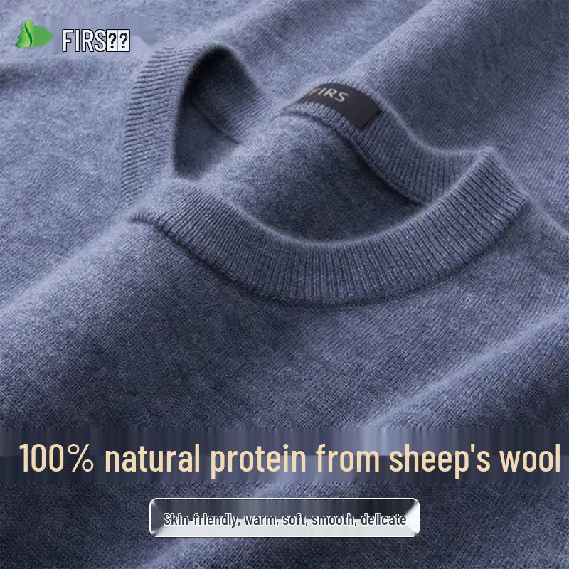 Men s 100% Pure Wool Crew Neck Sweater 54/2XL
