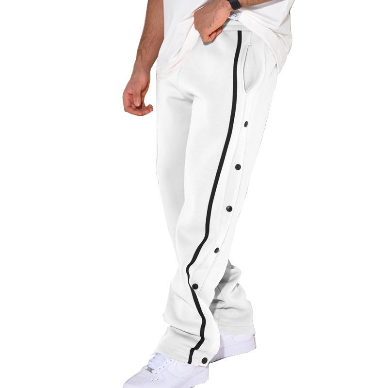 Men's casual sports buttoned trousers men's autumn new loose straight drawstring large size trousers