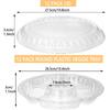 12 Pack Round Plastic Veggie Tray with Lid Fruit Tray 6 Divided Compartment Container Food Serving Dip Platter Reusable Catering Trays for Veggie