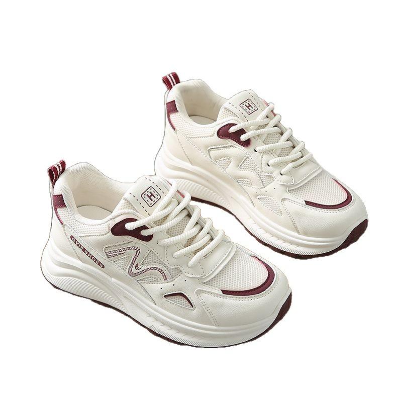 Fashion and lightweight little dad shoes women's 2025 autumn new versatile lace-up muffin platform casual Forrest Gump shoes