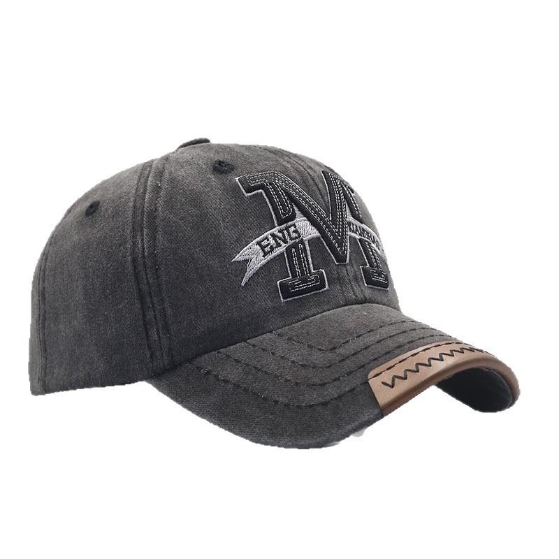 Washed and old M large embroidered baseball cap men's and women's four-season cowboy hat classic embroidery simple cap