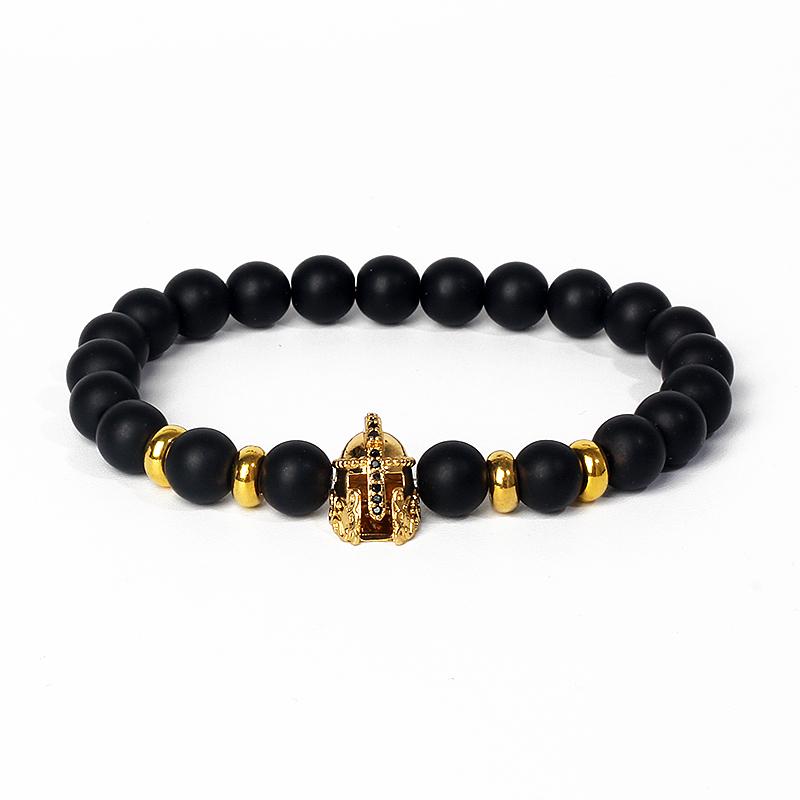 Fashion Crown Skull Punk Bracelets Men Wolf Head Zircon Tiger Eye Bracelets for Women Energy Nature Stone Soul Jewelry Pulsera