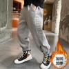Boys Winter Fleece Lined Harem Pants Thick Warm Casual Sweatpants For Big Kids