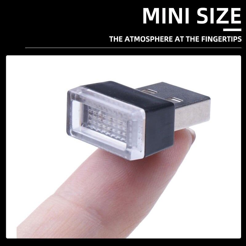4x Mini USB LED Lumières d'Ambiance de Voiture Lampe Décorative Bleu et Rouge Violet Blanc Lumière Intérieure PC Portable Prise