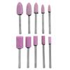 100Pcs Polishing Stone Head Grinding Wheel Burr Bit for Grinder Pink Shank Diameter 3mm