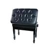 Oak Wood Piano Stool with Leather Seat and Horseshoe Legs for Children