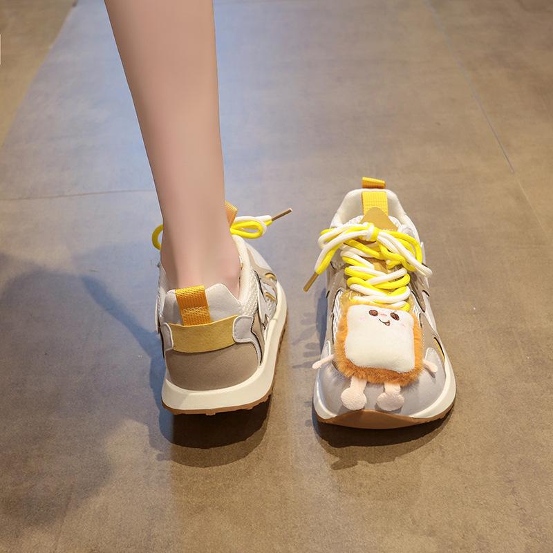 2025 Spring New Ins Super Fire Dad Shoes Female Internet Celebrity Platform Color Matching Casual Shoes Sports Forrest Gump Shoes