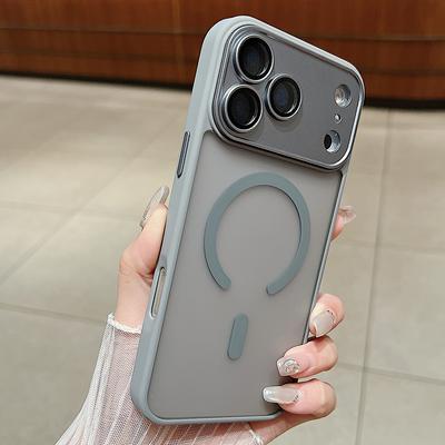 Luxusní matný průsvitný magnetický kryt pro Magsafe pro iPhone 17 16 15 14 13 12 Pro Max Plus 17Air Kryt na ochranu čočky