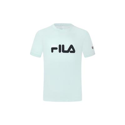 Logo Print American Vintage Tennis Crew Neck Short Sleeve T-Shirt Men Tops Light-Blue A11M333199F-LB