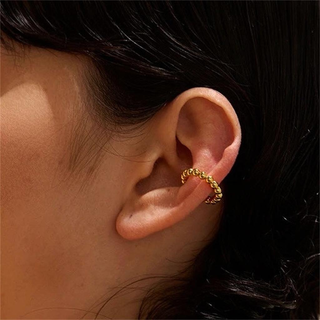  Stainless Steel Geometric U-Shape Ear Clip Waterproof Texture Adjustable Ear Bone Minimalist Jewelry