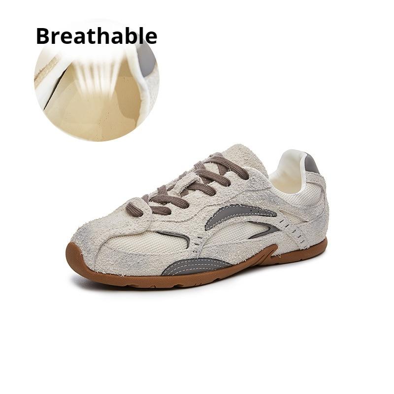 

Туфли Dexun из натуральной кожи, плоские спортивные туфли в стиле ретро, женская обувь, увеличивающая рост, модная повседневная обувь 40 серый