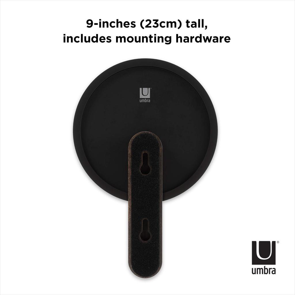 Umbra Hub Mirror Black and Walnut Interior Clothes and Hat Wall Wall Living Item 2318410048 Hook, Single, Wood, Hook, Simple, Non-Slip, Hook, Mount,