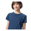UNIQLO 484353 Girls Rib T-Shirt OFF WHITE BLUE Kids Japan